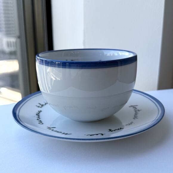 Molly Hatch Anthropologie Fortuitous Fortune Telling Tea Cup & Saucer Plate - Picture 6 of 9
